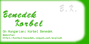 benedek korbel business card